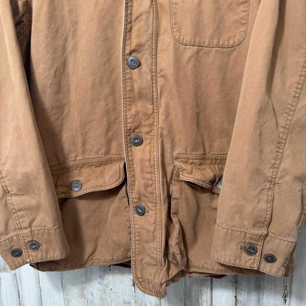 Vintage Orvis Chore Barn Utility Jacket‎ Corduroy Collar Flannel Lining Mens L